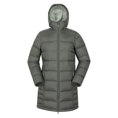 Mountain Warehouse Womens/Ladies Stratus Extreme Packable Long Down Jacket (Khaki Green)
