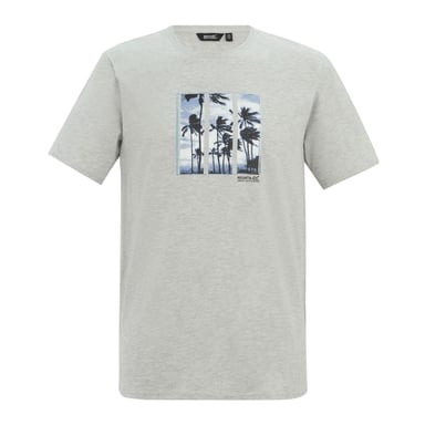 Regatta Mens Cline IX Palm Tree T-Shirt (Grey Marl)