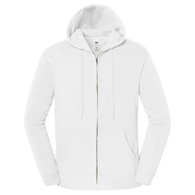 Fruit of the Loom Unisex Adult Iconic Premium Full Zip Hoodie (White)