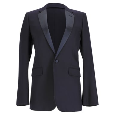Saint Laurent single-breasted blazer in marineblauwe wol