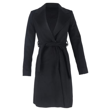 Hugo Boss Belted Coat in Black Wool