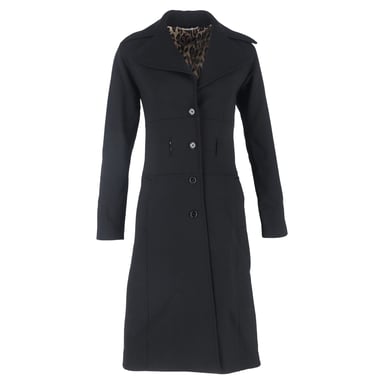 Dolce & Gabbana Single-Breasted Coat with Pockets in Black Wool