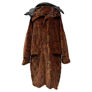 Etro paisley Printed Hooded Coat in Multicolor Velvet