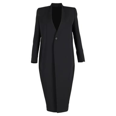 Rick Owens Mid Length Coat in Black Wool