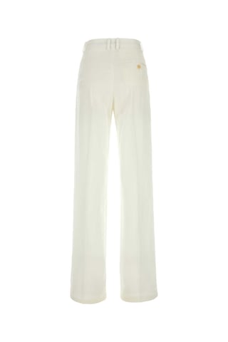 White Viscose Wide-leg Pant