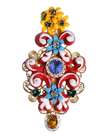 Decorative Enamel Flower Brooch