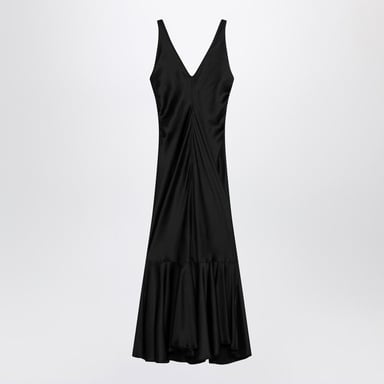 Long Black Dress In Satin