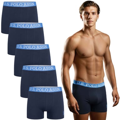U.S. POLO ASSN. Men's Boxer Shorts 5 Pack in Cotton Elastane