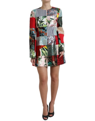Patchwork Mini Klänning Flera Färger Stil