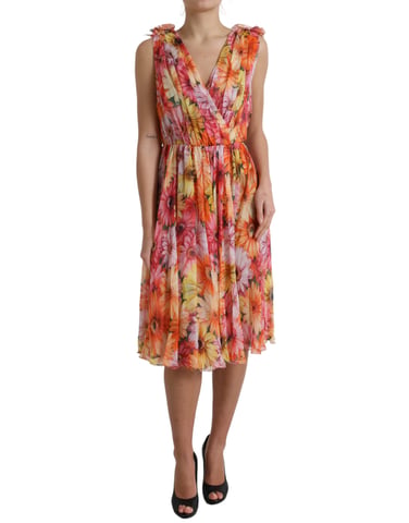 Blommönstrad Silkdress Aline Midi