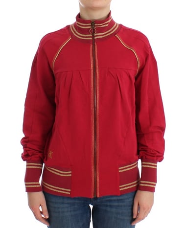 Red Zipup Knit Jacket