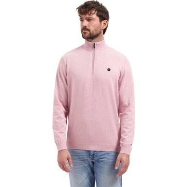 No Excess Pullover stand up collar half zip m light mauve