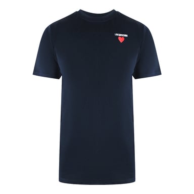 Love Moschino T-shirt Met Klein Hartlogo In Marineblauw