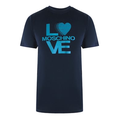 Love Moschino-logotyp Marinblå T-shirt