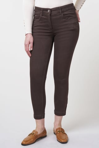 Twigie Coloured Shape-On Straight Jeans Short | Chocolate