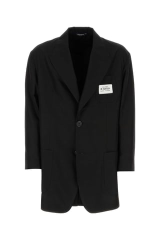 Svart Shantung Oversize Blazer