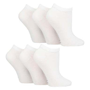 6 Pack Ladies Plain Sports Trainer Socks - Comfortable Everyday Ankle Socks