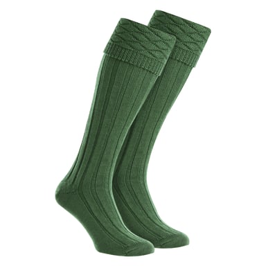 Heren Premium Wol Kilt Sokken Tot de Knie Diamantpatroon Met Omgeslagen Bovenkant