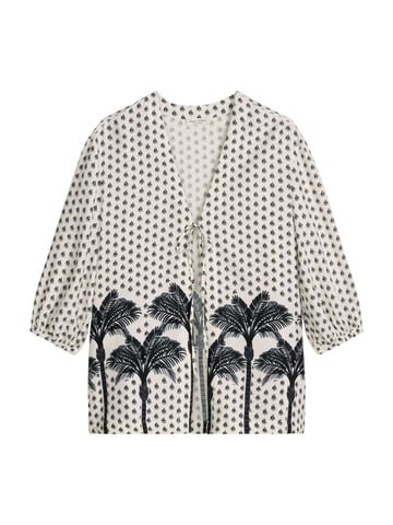 Marc O'Polo Women Beach Shirt Palm Border Geo