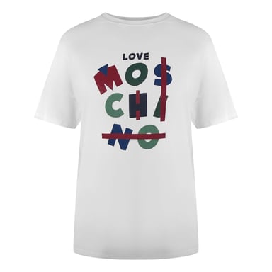 Love Moschino Jumble Logo Wit T-shirt