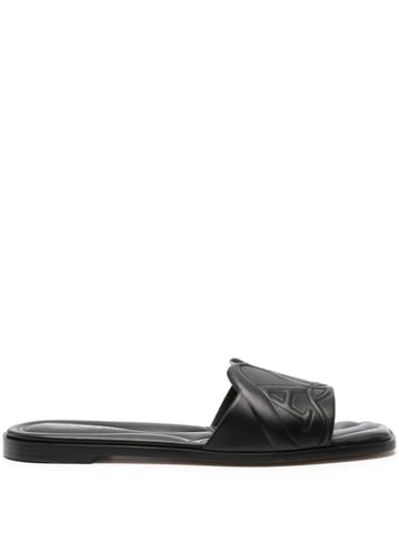 Seal Leather Flat Sandals