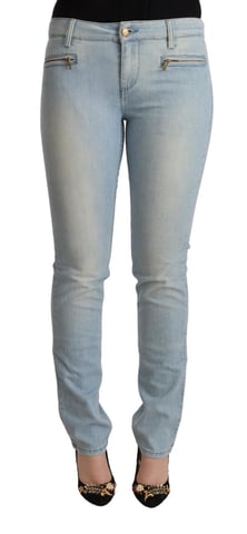 Light Blue Zip Detail Jeans