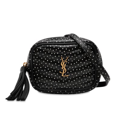 Begagnad Baby Quiltad Chevron Kalvskinn Monogram Prickig Lou Kameraväska