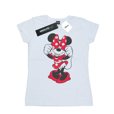 Disney Womens/Ladies Minnie Mouse Bow Eyes Cotton T-Shirt (White)