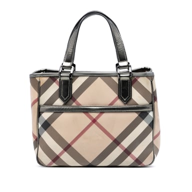 Pre-owned Supernova Check Coated Canvas Tote