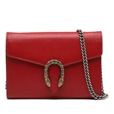 Pre-owned Leather Dionysus Wallet On Chain
