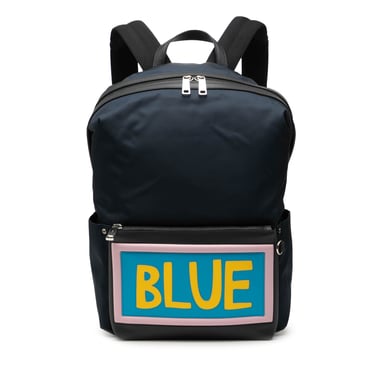 Tweedehands Nylon Woordenschat Blauwe Rugzak