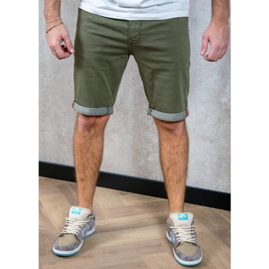 Petrol Industries - Jackson Coloured Denim Shorts Coconut Men - Dusty army