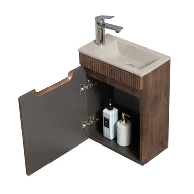 Badplaats Toiletmeubel thermis 40 x 22 cm bruin fonteinmeubel met