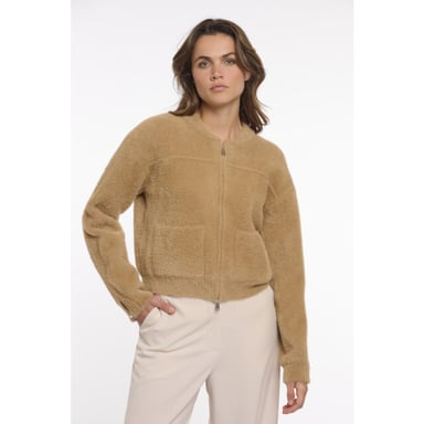 Rino & Pelle short cardigan with zipper closure bento.5002622 11013 burlywood