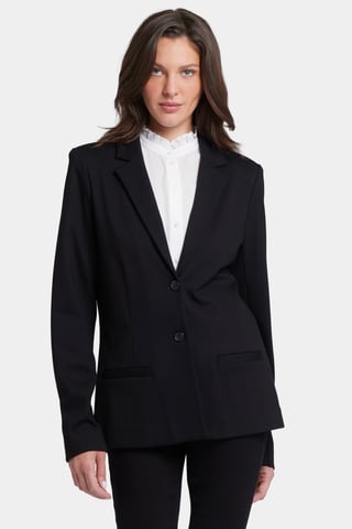 Classic Blazer Jacket in Ponte Knit | Black