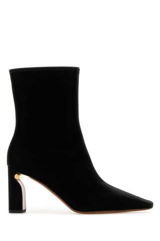 Black Fabric Ankle Boots