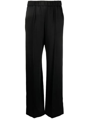 Black Satin Palazzo Pants