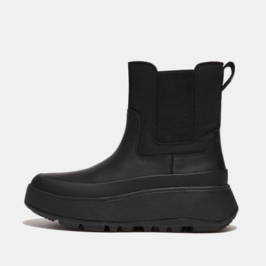 Dames Fit Flop F-Mode waterbestendige flatform Chelsea boots in zwart
