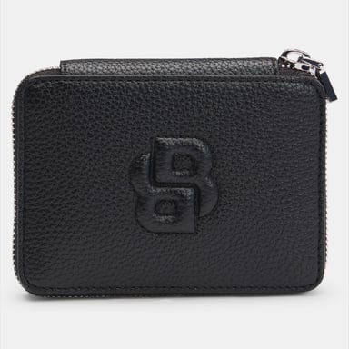 Accessories Boss Anett Ziparound Purse with Double B Monogram in Black