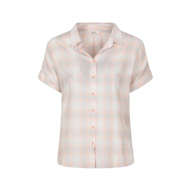 Mountain Warehouse Womens/Ladies Palm Checked Relaxed Fit Shirt (Pale Pink)