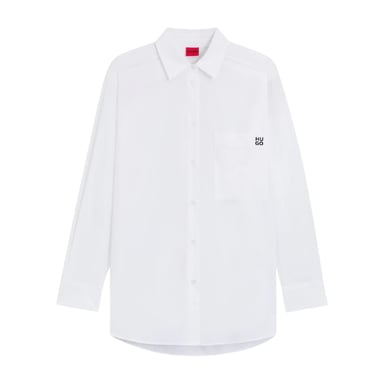 Hugo Womens/Ladies Oversized Blouse (White)