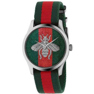 Gucci G-Timeless Bee herenhorloge met stoffen band - YA1264148