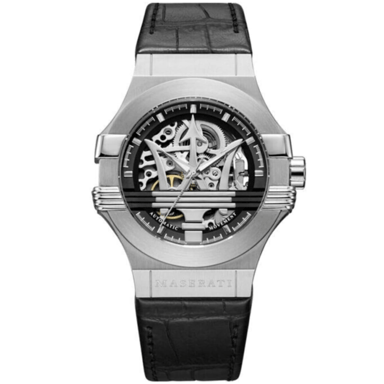 Maserati Potenza R8821108001 Automatische 42mm Zwart Skelet Wijzerplaat Herenhorloge