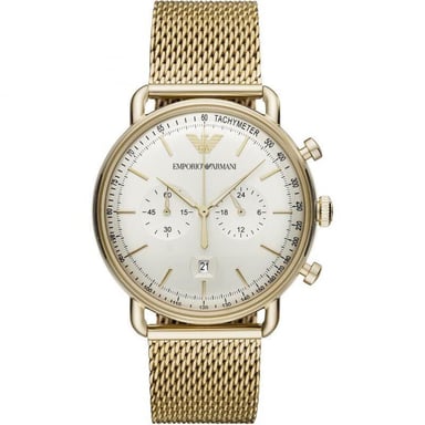 Emporio Armani AR11315 Men's Chronograph Watch - Gold Stainless Steel