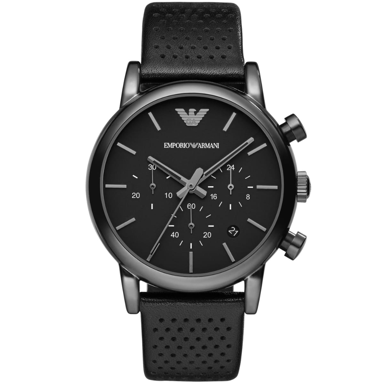 Emporio Armani Luigi AR1737 Men's Chronograph Watch 41 mm Black Leather