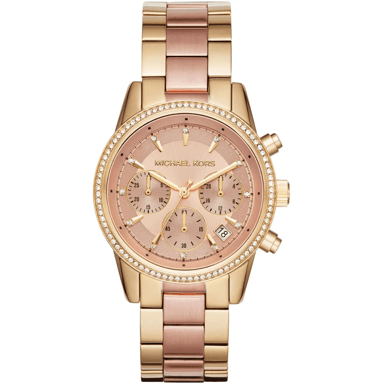 Michael Kors MK6475 Ritz Bicolor 37mm Dames Chronograaf Horloge