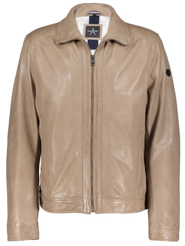 Oxford leather jacket - Taupe