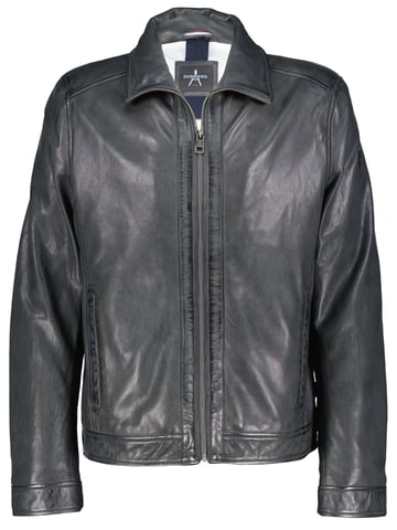 Oxford leather jacket - Storm Blue