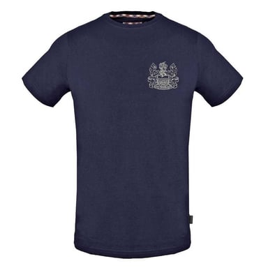 Aquascutum Mens Aldis Stitched Logo T-Shirt (Navy Blue)