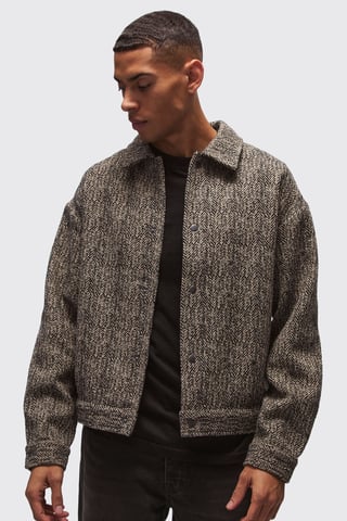 Heavyweight Boucle Herringbone Overshirt